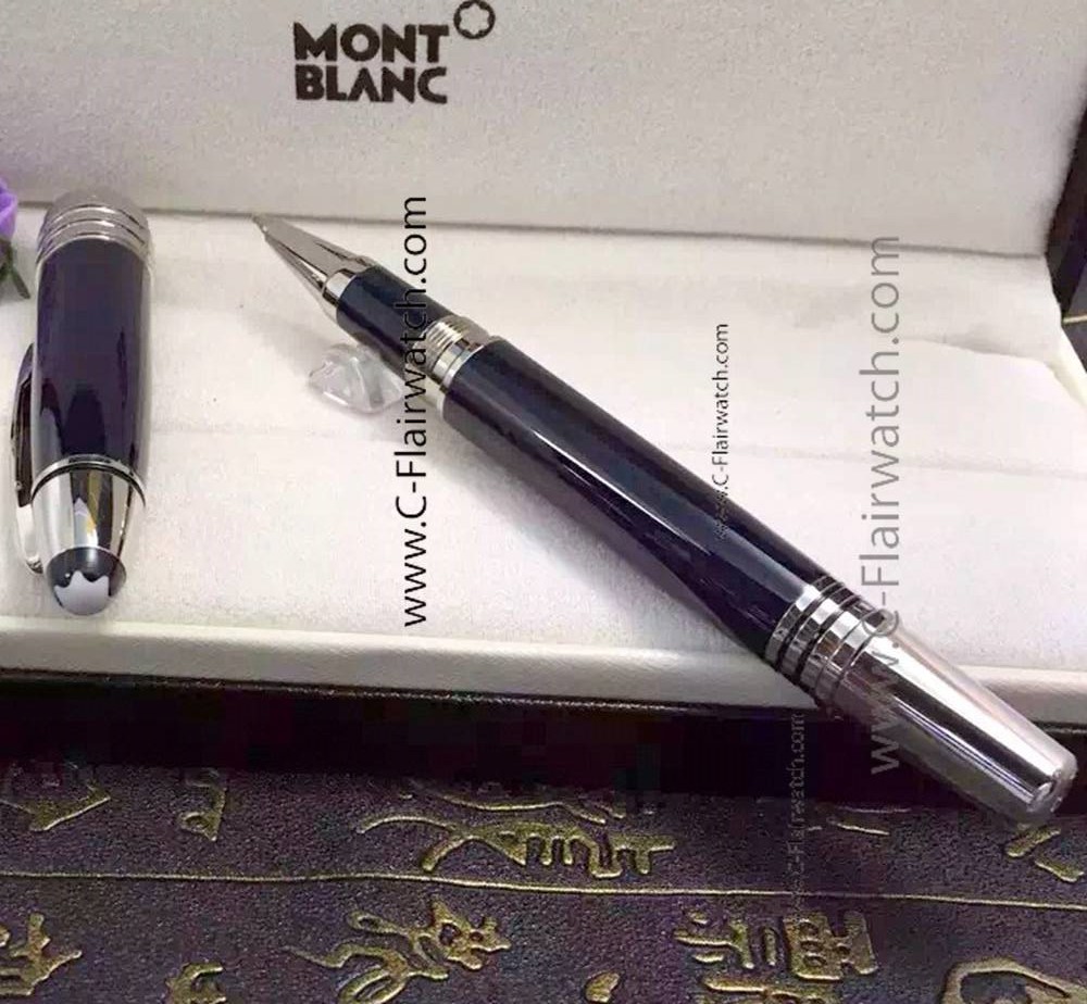 Wholesale Copy Montblanc JFK Black Silver Fineliner Pen